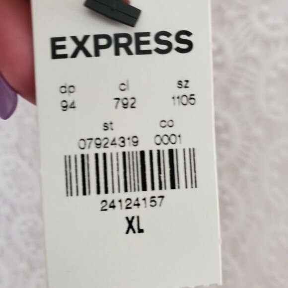 Express Womens Size XL White Short Sleeve Crochet Midi Sweetheart Zip Back Dress - Picture 10 of 10